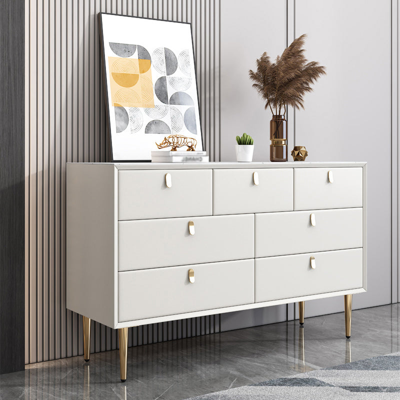 Modern Stone Buffet Sideboard 15.7"D Dining Room Buffet Server with Drawer Off-White 59"L x 16"W x 30"H Clearhalo 'buffet_sideboard' 'Buffets & Sideboards' 'Furniture' 'furniture_buffet_sideboard' 'Kitchen & Dining Furniture' 4948475