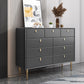 Modern Stone Buffet Sideboard 15.7"D Dining Room Buffet Server with Drawer Dark Gray 47"L x 16"W x 37"H Clearhalo 'buffet_sideboard' 'Buffets & Sideboards' 'Furniture' 'furniture_buffet_sideboard' 'Kitchen & Dining Furniture' 4948481