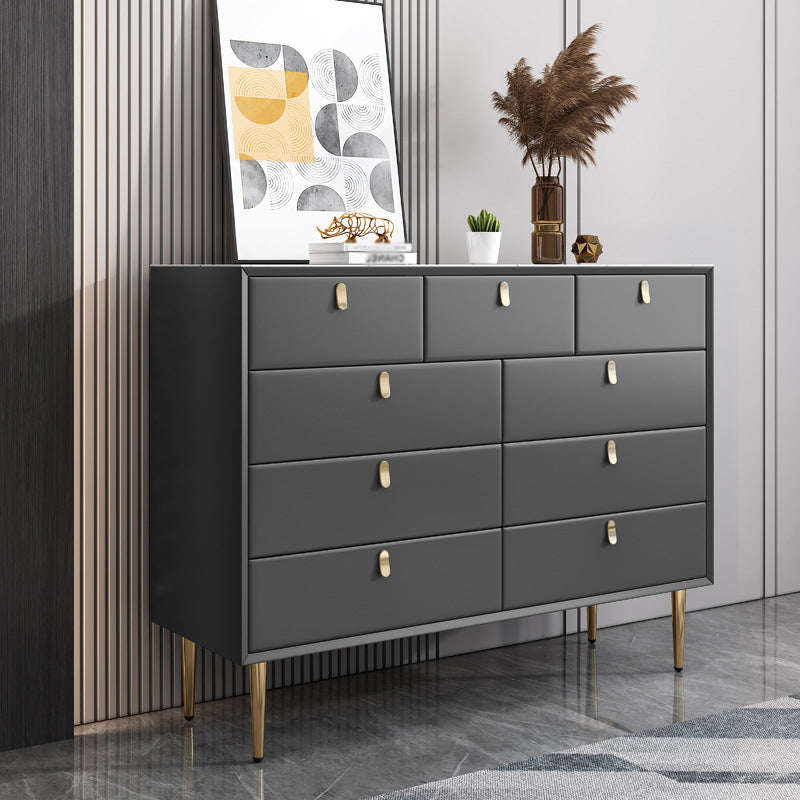 Modern Stone Buffet Sideboard 15.7"D Dining Room Buffet Server with Drawer Dark Gray 47"L x 16"W x 37"H Clearhalo 'buffet_sideboard' 'Buffets & Sideboards' 'Furniture' 'furniture_buffet_sideboard' 'Kitchen & Dining Furniture' 4948481