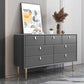 Modern Stone Buffet Sideboard 15.7"D Dining Room Buffet Server with Drawer Dark Gray 59"L x 16"W x 30"H Clearhalo 'buffet_sideboard' 'Buffets & Sideboards' 'Furniture' 'furniture_buffet_sideboard' 'Kitchen & Dining Furniture' 4948482