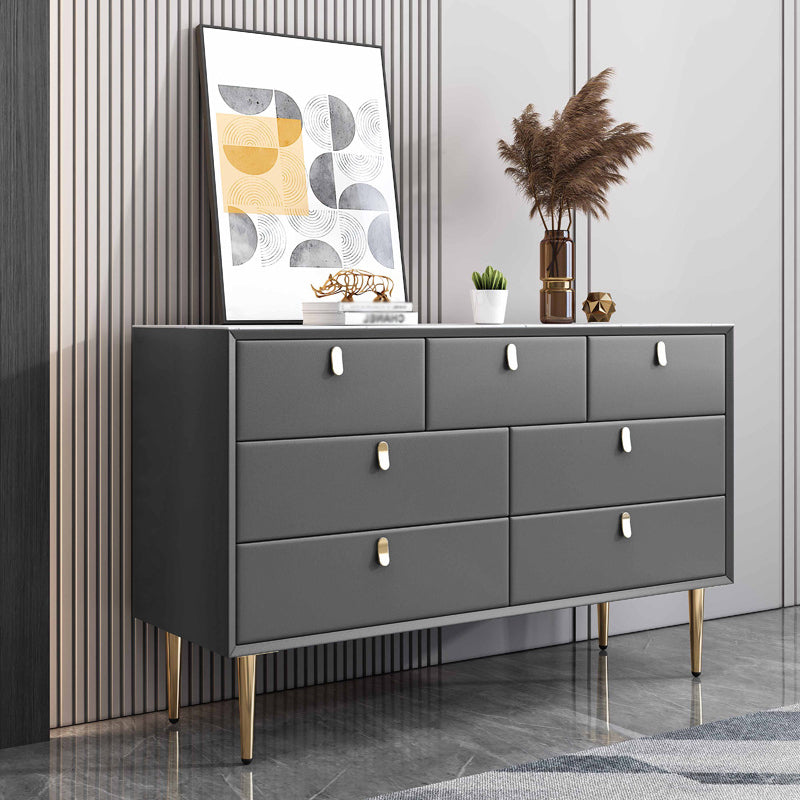 Modern Stone Buffet Sideboard 15.7"D Dining Room Buffet Server with Drawer Dark Gray 59"L x 16"W x 30"H Clearhalo 'buffet_sideboard' 'Buffets & Sideboards' 'Furniture' 'furniture_buffet_sideboard' 'Kitchen & Dining Furniture' 4948482