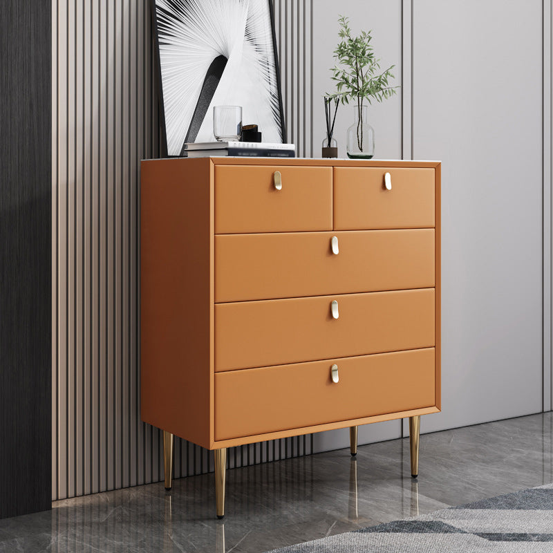 Modern Stone Buffet Sideboard 15.7"D Dining Room Buffet Server with Drawer Orange 31"L x 16"W x 37"H Clearhalo 'buffet_sideboard' 'Buffets & Sideboards' 'Furniture' 'furniture_buffet_sideboard' 'Kitchen & Dining Furniture' 4948483