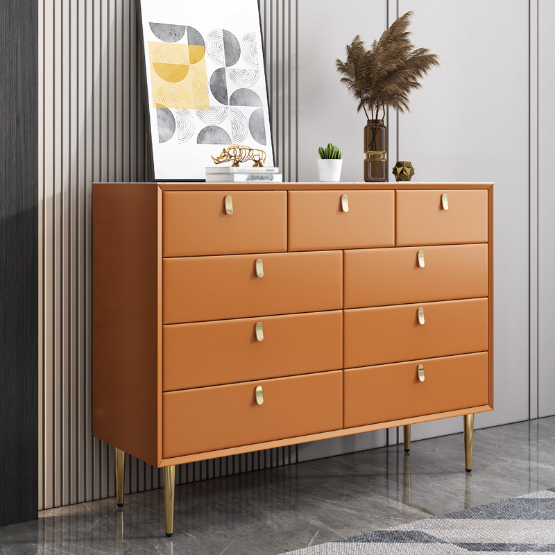Modern Stone Buffet Sideboard 15.7"D Dining Room Buffet Server with Drawer Orange 47"L x 16"W x 37"H Clearhalo 'buffet_sideboard' 'Buffets & Sideboards' 'Furniture' 'furniture_buffet_sideboard' 'Kitchen & Dining Furniture' 4948485