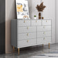 Modern Stone Buffet Sideboard 15.7"D Dining Room Buffet Server with Drawer Light Gray 47"L x 16"W x 37"H Clearhalo 'buffet_sideboard' 'Buffets & Sideboards' 'Furniture' 'furniture_buffet_sideboard' 'Kitchen & Dining Furniture' 4948488