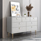 Modern Stone Buffet Sideboard 15.7"D Dining Room Buffet Server with Drawer Light Gray 59"L x 16"W x 30"H Clearhalo 'buffet_sideboard' 'Buffets & Sideboards' 'Furniture' 'furniture_buffet_sideboard' 'Kitchen & Dining Furniture' 4948489