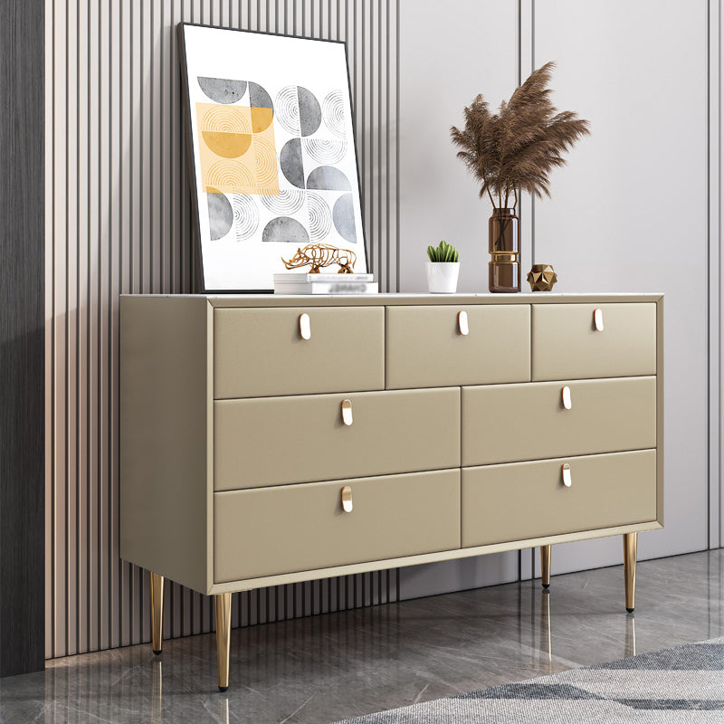 Modern Stone Buffet Sideboard 15.7"D Dining Room Buffet Server with Drawer Khaki 59"L x 16"W x 30"H Clearhalo 'buffet_sideboard' 'Buffets & Sideboards' 'Furniture' 'furniture_buffet_sideboard' 'Kitchen & Dining Furniture' 4948493