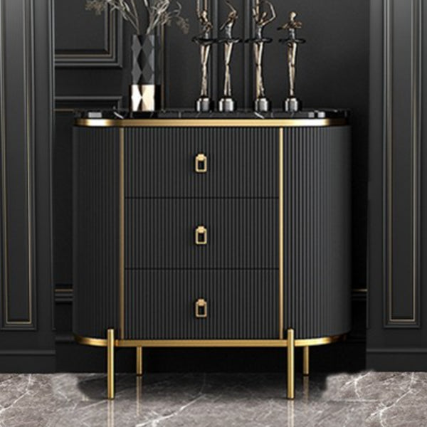 Wood Dining Room Sideboard Cabinet Glam Buffet Server Cabinet with Drawers Dark Gray 31"L x 16"W x 31"H Clearhalo 'buffet_sideboard' 'Buffets & Sideboards' 'Furniture' 'furniture_buffet_sideboard' 'Kitchen & Dining Furniture' 4948499