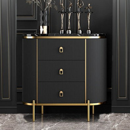 Wood Dining Room Sideboard Cabinet Glam Buffet Server Cabinet with Drawers Dark Gray 31"L x 16"W x 31"H Clearhalo 'buffet_sideboard' 'Buffets & Sideboards' 'Furniture' 'furniture_buffet_sideboard' 'Kitchen & Dining Furniture' 4948499