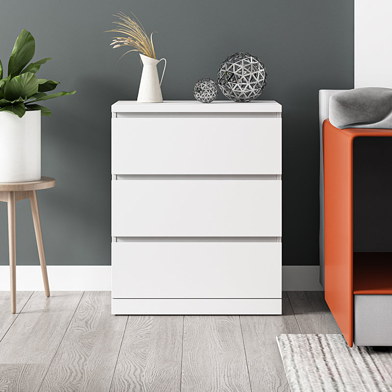 Artificial Wood Living Room Sideboard Cabinet Modern Buffet Server Cabinet with Drawers White 24"L x 16"W x 30"H Clearhalo 'buffet_sideboard' 'Buffets & Sideboards' 'Furniture' 'furniture_buffet_sideboard' 'Kitchen & Dining Furniture' 4948519