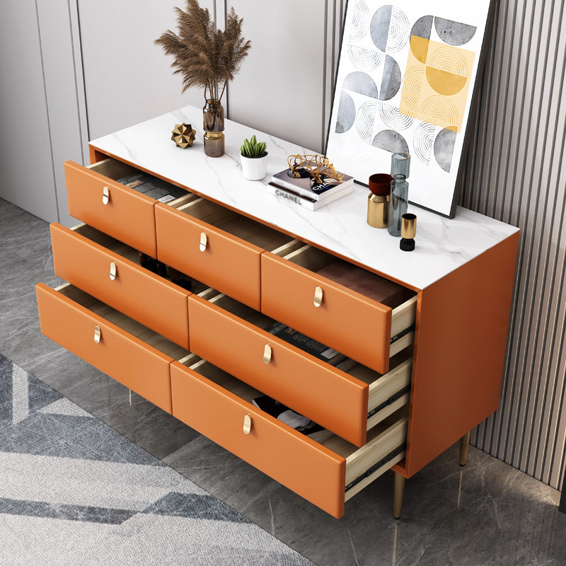 Glam Style Buffet Table White Stone Top Kitchen Table for Living Room Clearhalo 'buffet_sideboard' 'Buffets & Sideboards' 'Furniture' 'furniture_buffet_sideboard' 'Kitchen & Dining Furniture' 4948552