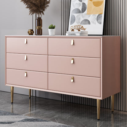 Glam Style Buffet Table White Stone Top Kitchen Table for Living Room Pink 39"L x 16"W x 30"H Clearhalo 'buffet_sideboard' 'Buffets & Sideboards' 'Furniture' 'furniture_buffet_sideboard' 'Kitchen & Dining Furniture' 4948554