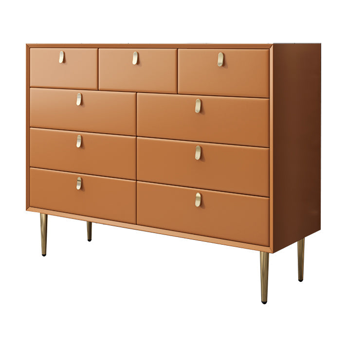 Glam Style Buffet Table White Stone Top Kitchen Table for Living Room Orange 47"L x 16"W x 37"H Clearhalo 'buffet_sideboard' 'Buffets & Sideboards' 'Furniture' 'furniture_buffet_sideboard' 'Kitchen & Dining Furniture' 4948557