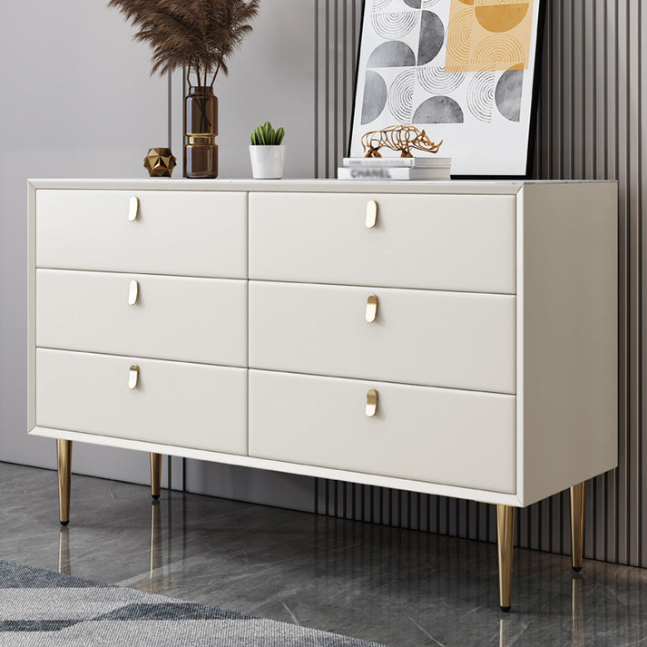 Glam Style Buffet Table White Stone Top Kitchen Table for Living Room White 39"L x 16"W x 30"H Clearhalo 'buffet_sideboard' 'Buffets & Sideboards' 'Furniture' 'furniture_buffet_sideboard' 'Kitchen & Dining Furniture' 4948560
