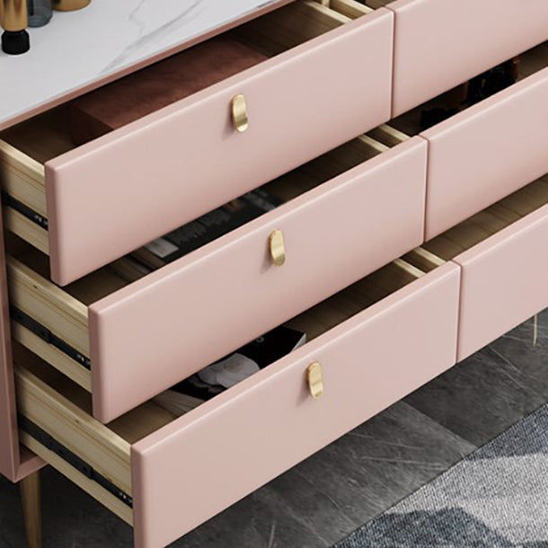 Glam Style Buffet Table White Stone Top Kitchen Table for Living Room Clearhalo 'buffet_sideboard' 'Buffets & Sideboards' 'Furniture' 'furniture_buffet_sideboard' 'Kitchen & Dining Furniture' 4948561