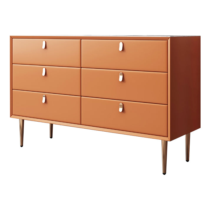 Glam Style Buffet Table White Stone Top Kitchen Table for Living Room Orange 39"L x 16"W x 30"H Clearhalo 'buffet_sideboard' 'Buffets & Sideboards' 'Furniture' 'furniture_buffet_sideboard' 'Kitchen & Dining Furniture' 4948566