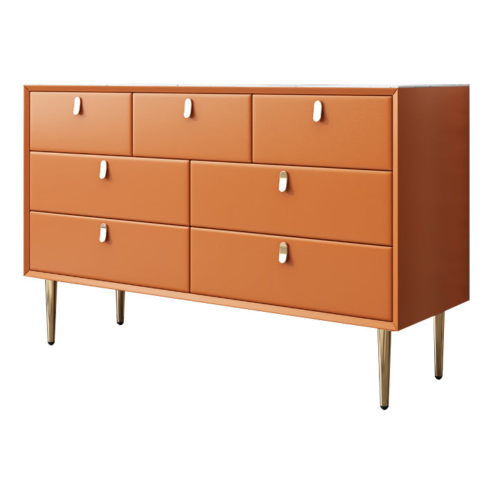 Glam Style Buffet Table White Stone Top Kitchen Table for Living Room Orange 59"L x 16"W x 30"H Clearhalo 'buffet_sideboard' 'Buffets & Sideboards' 'Furniture' 'furniture_buffet_sideboard' 'Kitchen & Dining Furniture' 4948569