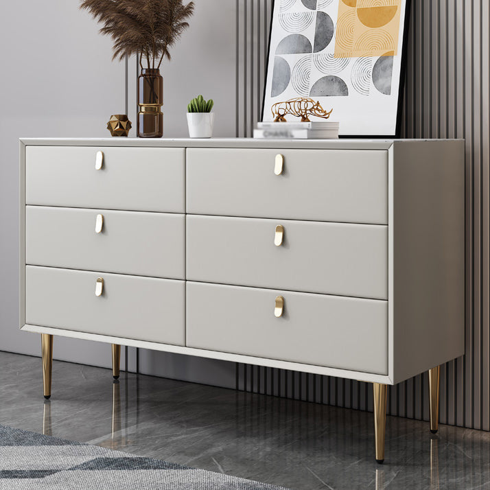 Glam Style Buffet Table White Stone Top Kitchen Table for Living Room Grey 39"L x 16"W x 30"H Clearhalo 'buffet_sideboard' 'Buffets & Sideboards' 'Furniture' 'furniture_buffet_sideboard' 'Kitchen & Dining Furniture' 4948576