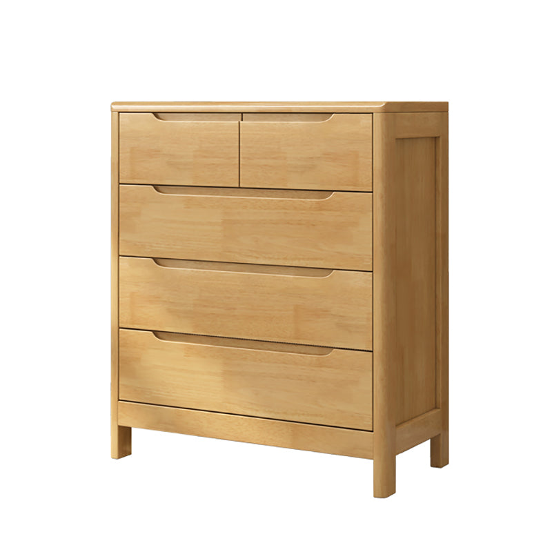 Modern Style Sideboard Buffet with Rubberwood Solid Wood Drawers and Storage Sideboard Natural 31"L x 16"W x 37"H Clearhalo 'buffet_sideboard' 'Buffets & Sideboards' 'Furniture' 'furniture_buffet_sideboard' 'Kitchen & Dining Furniture' 4948583