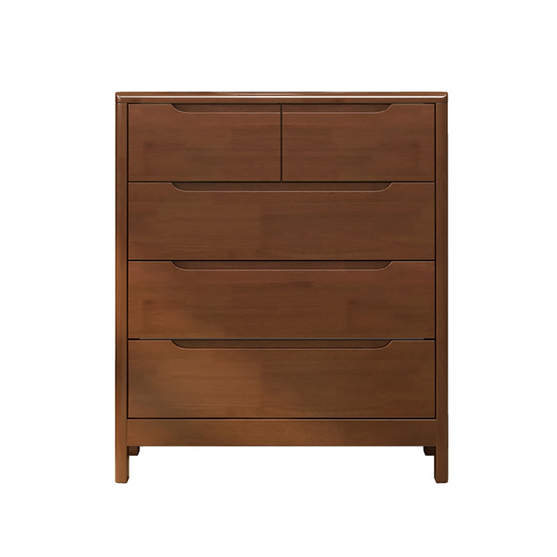Modern Style Sideboard Buffet with Rubberwood Solid Wood Drawers and Storage Sideboard Walnut 31"L x 16"W x 37"H Clearhalo 'buffet_sideboard' 'Buffets & Sideboards' 'Furniture' 'furniture_buffet_sideboard' 'Kitchen & Dining Furniture' 4948584
