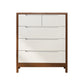 Modern Style Sideboard Buffet with Rubberwood Solid Wood Drawers and Storage Sideboard Walnut White 31"L x 16"W x 37"H Clearhalo 'buffet_sideboard' 'Buffets & Sideboards' 'Furniture' 'furniture_buffet_sideboard' 'Kitchen & Dining Furniture' 4948589