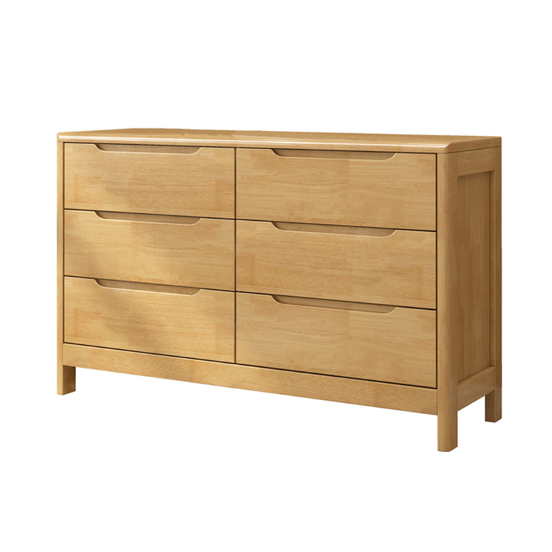 Modern Style Sideboard Buffet with Rubberwood Solid Wood Drawers and Storage Sideboard Natural 47"L x 16"W x 30"H Clearhalo 'buffet_sideboard' 'Buffets & Sideboards' 'Furniture' 'furniture_buffet_sideboard' 'Kitchen & Dining Furniture' 4948592