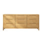 Modern Style Sideboard Buffet with Rubberwood Solid Wood Drawers and Storage Sideboard Natural 59"L x 16"W x 30"H Clearhalo 'buffet_sideboard' 'Buffets & Sideboards' 'Furniture' 'furniture_buffet_sideboard' 'Kitchen & Dining Furniture' 4948603