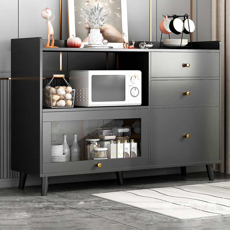 Modern Cabinets Buffet Table Engineered Wood Open Storage Sideboard Cabinet Clearhalo 'buffet_sideboard' 'Buffets & Sideboards' 'Furniture' 'furniture_buffet_sideboard' 'Kitchen & Dining Furniture' 4948614