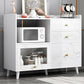 Modern Cabinets Buffet Table Engineered Wood Open Storage Sideboard Cabinet Textured White 31"L x 14"W x 35"H Clearhalo 'buffet_sideboard' 'Buffets & Sideboards' 'Furniture' 'furniture_buffet_sideboard' 'Kitchen & Dining Furniture' 4948615