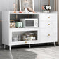 Modern Cabinets Buffet Table Engineered Wood Open Storage Sideboard Cabinet Textured White 47"L x 14"W x 35"H Clearhalo 'buffet_sideboard' 'Buffets & Sideboards' 'Furniture' 'furniture_buffet_sideboard' 'Kitchen & Dining Furniture' 4948619