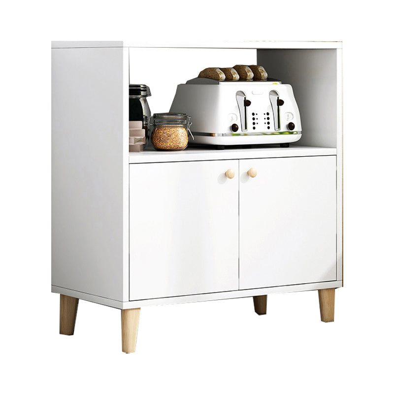 Modern Cabinets Buffet Table Engineered Wood Open Storage Sideboard Cabinet White 24"L x 12"W x 31"H Clearhalo 'buffet_sideboard' 'Buffets & Sideboards' 'Furniture' 'furniture_buffet_sideboard' 'Kitchen & Dining Furniture' 4948626