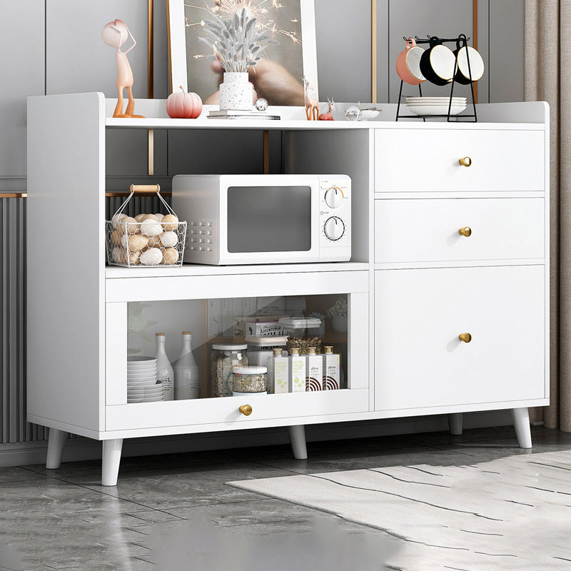 Modern Cabinets Buffet Table Engineered Wood Open Storage Sideboard Cabinet Clearhalo 'buffet_sideboard' 'Buffets & Sideboards' 'Furniture' 'furniture_buffet_sideboard' 'Kitchen & Dining Furniture' 4948633
