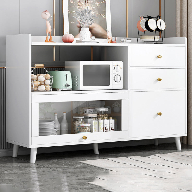 Modern Cabinets Buffet Table Engineered Wood Open Storage Sideboard Cabinet Clearhalo 'buffet_sideboard' 'Buffets & Sideboards' 'Furniture' 'furniture_buffet_sideboard' 'Kitchen & Dining Furniture' 4948634