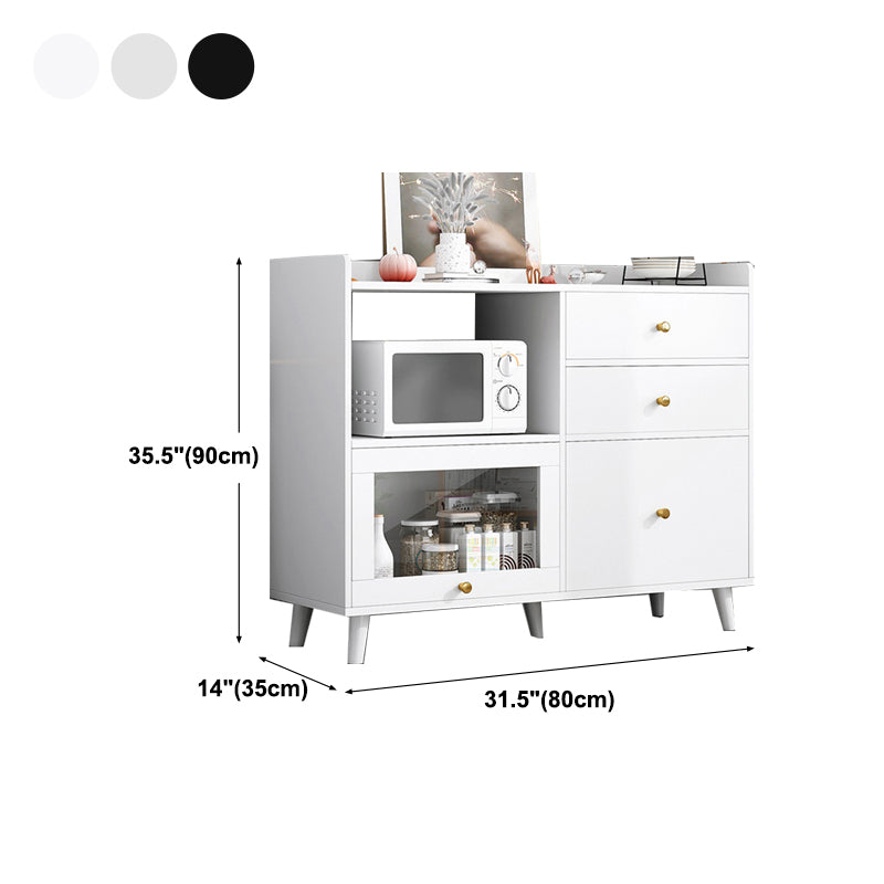 Modern Cabinets Buffet Table Engineered Wood Open Storage Sideboard Cabinet Clearhalo 'buffet_sideboard' 'Buffets & Sideboards' 'Furniture' 'furniture_buffet_sideboard' 'Kitchen & Dining Furniture' 4948636