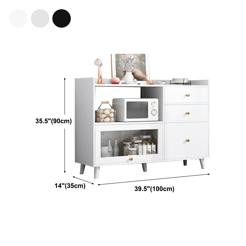 Modern Cabinets Buffet Table Engineered Wood Open Storage Sideboard Cabinet Clearhalo 'buffet_sideboard' 'Buffets & Sideboards' 'Furniture' 'furniture_buffet_sideboard' 'Kitchen & Dining Furniture' 4948637