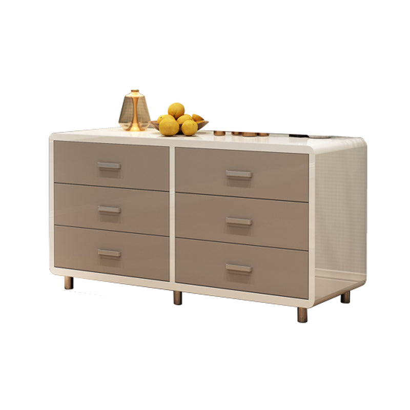 Modern Engineered Wood Sideboard Simple Buffet Table with Drawer for Dining Room Brown-Khaki 47"L x 16"W x 24"H None Clearhalo 'buffet_sideboard' 'Buffets & Sideboards' 'Furniture' 'furniture_buffet_sideboard' 'Kitchen & Dining Furniture' 4948712