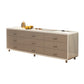Modern Engineered Wood Sideboard Simple Buffet Table with Drawer for Dining Room Brown-Khaki 71"L x 16"W x 24"H None Clearhalo 'buffet_sideboard' 'Buffets & Sideboards' 'Furniture' 'furniture_buffet_sideboard' 'Kitchen & Dining Furniture' 4948716