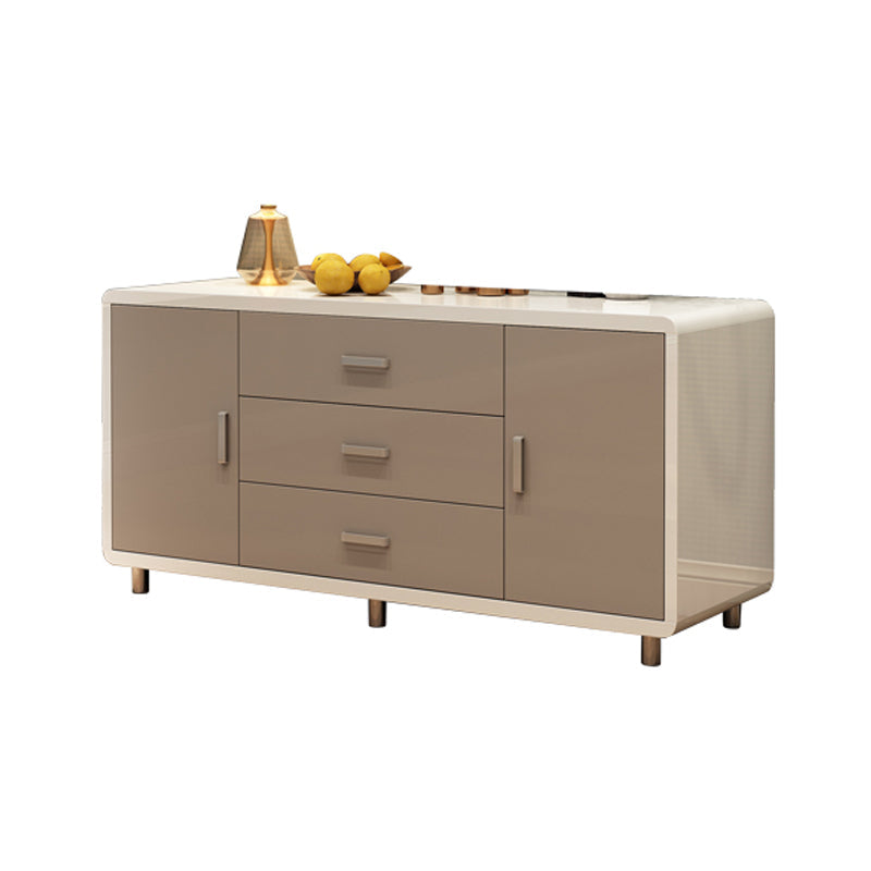 Modern Engineered Wood Sideboard Simple Buffet Table with Drawer for Dining Room Brown-Khaki 47"L x 16"W x 24"H 2 Clearhalo 'buffet_sideboard' 'Buffets & Sideboards' 'Furniture' 'furniture_buffet_sideboard' 'Kitchen & Dining Furniture' 4948720