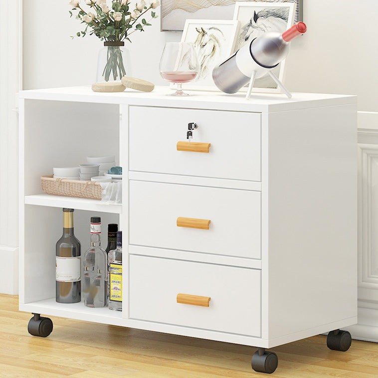 Living Room Simple Buffet Server Artificial Wood Frame Kitchen Server White 28"L x 13"W x 22"H Clearhalo 'buffet_sideboard' 'Buffets & Sideboards' 'Furniture' 'furniture_buffet_sideboard' 'Kitchen & Dining Furniture' 4948741