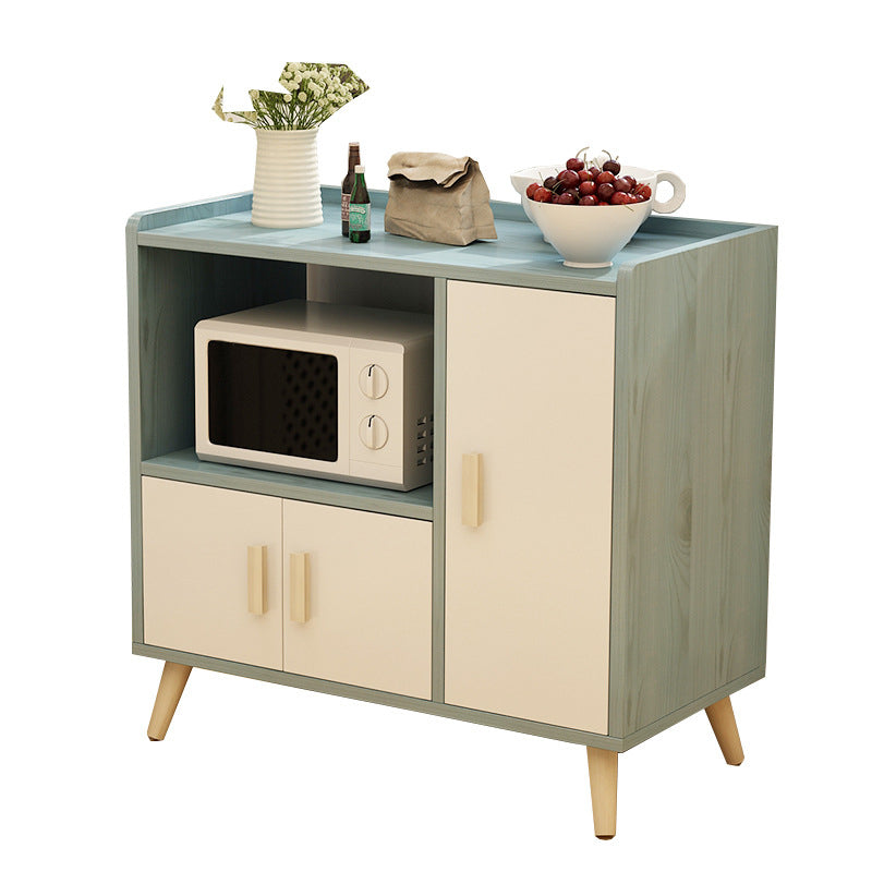 Living Room Simple Buffet Server Artificial Wood Frame Kitchen Server White-Blue 31"L x 16"W x 29"H Clearhalo 'buffet_sideboard' 'Buffets & Sideboards' 'Furniture' 'furniture_buffet_sideboard' 'Kitchen & Dining Furniture' 4948742