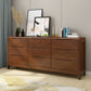 Modern Rubber-wood Solid Wood Side Board Living Room Buffet/Console with Drawers Walnut 59"L x 16"W x 30"H Clearhalo 'buffet_sideboard' 'Buffets & Sideboards' 'Furniture' 'furniture_buffet_sideboard' 'Kitchen & Dining Furniture' 4948761