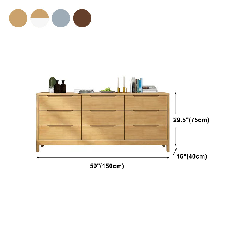Modern Rubber-wood Solid Wood Side Board Living Room Buffet/Console with Drawers Clearhalo 'buffet_sideboard' 'Buffets & Sideboards' 'Furniture' 'furniture_buffet_sideboard' 'Kitchen & Dining Furniture' 4948766