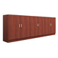 Artificial Wood Dining Room Sideboard Cabinet Modern Server Cabinet with Storage Red Brown 71"L x 16"W x 31"H Clearhalo 'buffet_sideboard' 'Buffets & Sideboards' 'Furniture' 'furniture_buffet_sideboard' 'Kitchen & Dining Furniture' 4948776