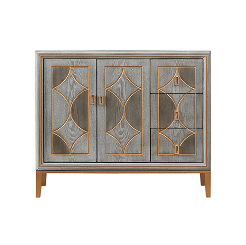 Modern Style Buffet Sideboard for Living Room with Engineered Wood Storage Sideboard Grey 43"L x 15"W x 37"H Clearhalo 'buffet_sideboard' 'Buffets & Sideboards' 'Furniture' 'furniture_buffet_sideboard' 'Kitchen & Dining Furniture' 4948810