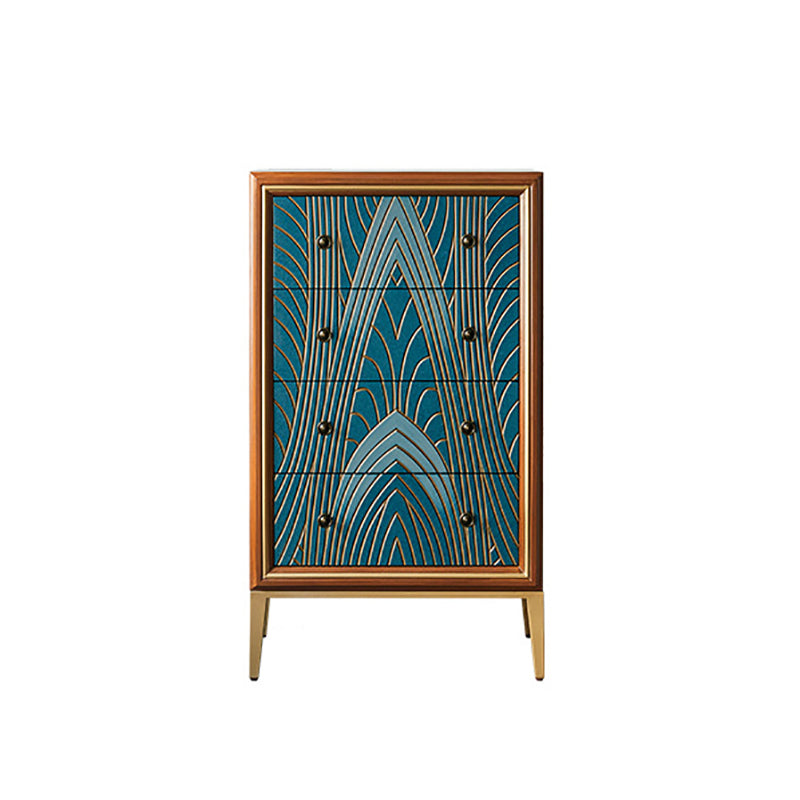 Luxurious Buffet Table Gold Frame Multi Drawer Dining Table for Living Room Blue 24"L x 15"W x 41"H Clearhalo 'buffet_sideboard' 'Buffets & Sideboards' 'Furniture' 'furniture_buffet_sideboard' 'Kitchen & Dining Furniture' 4948849