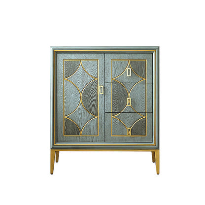 Luxurious Buffet Table Gold Frame Multi Drawer Dining Table for Living Room Green 31"L x 15"W x 37"H Clearhalo 'buffet_sideboard' 'Buffets & Sideboards' 'Furniture' 'furniture_buffet_sideboard' 'Kitchen & Dining Furniture' 4948864