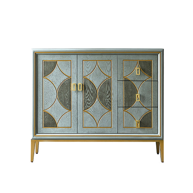 Luxurious Buffet Table Gold Frame Multi Drawer Dining Table for Living Room Green 43"L x 15"W x 37"H Clearhalo 'buffet_sideboard' 'Buffets & Sideboards' 'Furniture' 'furniture_buffet_sideboard' 'Kitchen & Dining Furniture' 4948866