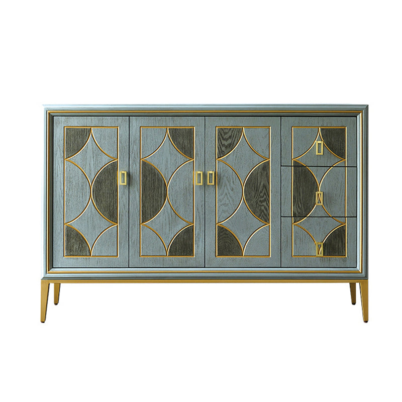Luxurious Buffet Table Gold Frame Multi Drawer Dining Table for Living Room Green 55"L x 15"W x 37"H Clearhalo 'buffet_sideboard' 'Buffets & Sideboards' 'Furniture' 'furniture_buffet_sideboard' 'Kitchen & Dining Furniture' 4948868