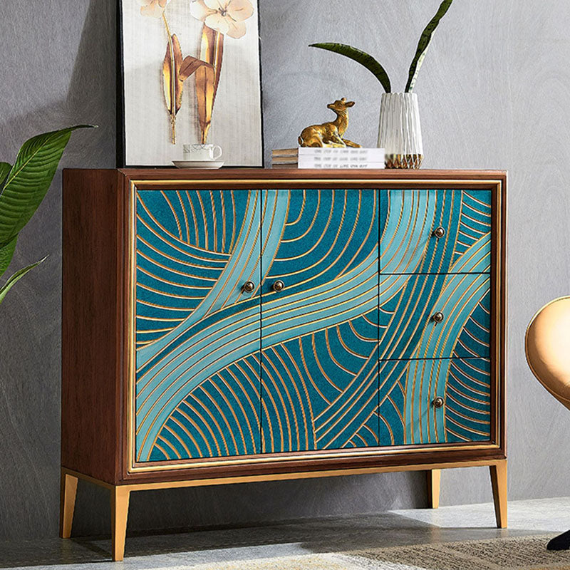 Luxurious Buffet Table Gold Frame Multi Drawer Dining Table for Living Room Clearhalo 'buffet_sideboard' 'Buffets & Sideboards' 'Furniture' 'furniture_buffet_sideboard' 'Kitchen & Dining Furniture' 4948869