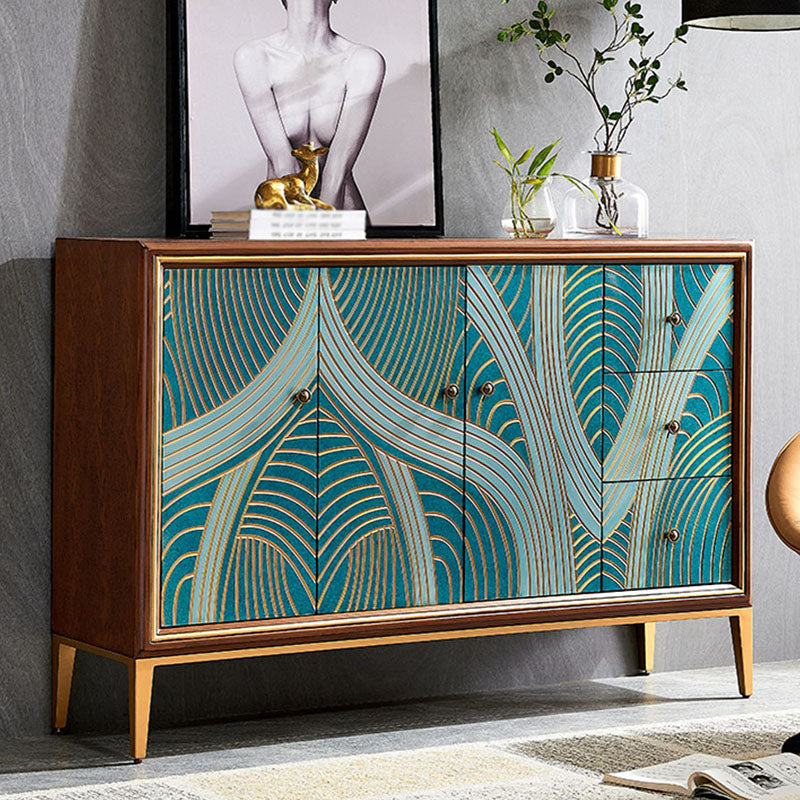 Luxurious Buffet Table Gold Frame Multi Drawer Dining Table for Living Room Clearhalo 'buffet_sideboard' 'Buffets & Sideboards' 'Furniture' 'furniture_buffet_sideboard' 'Kitchen & Dining Furniture' 4948871