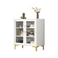 Engineered Wood Glam Buffet Stand Glass Doors Adjustable Shelving Sideboard Cabinet White 31"L x 14"W x 35"H Clearhalo 'buffet_sideboard' 'Buffets & Sideboards' 'Furniture' 'furniture_buffet_sideboard' 'Kitchen & Dining Furniture' 4948888